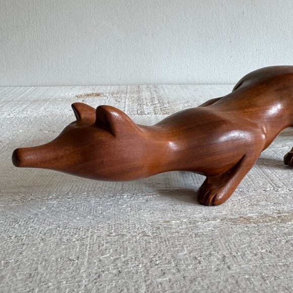 Vintage Swedish Style Hand Carved Wooden Folk Art Fox - Picture 6 of 9
